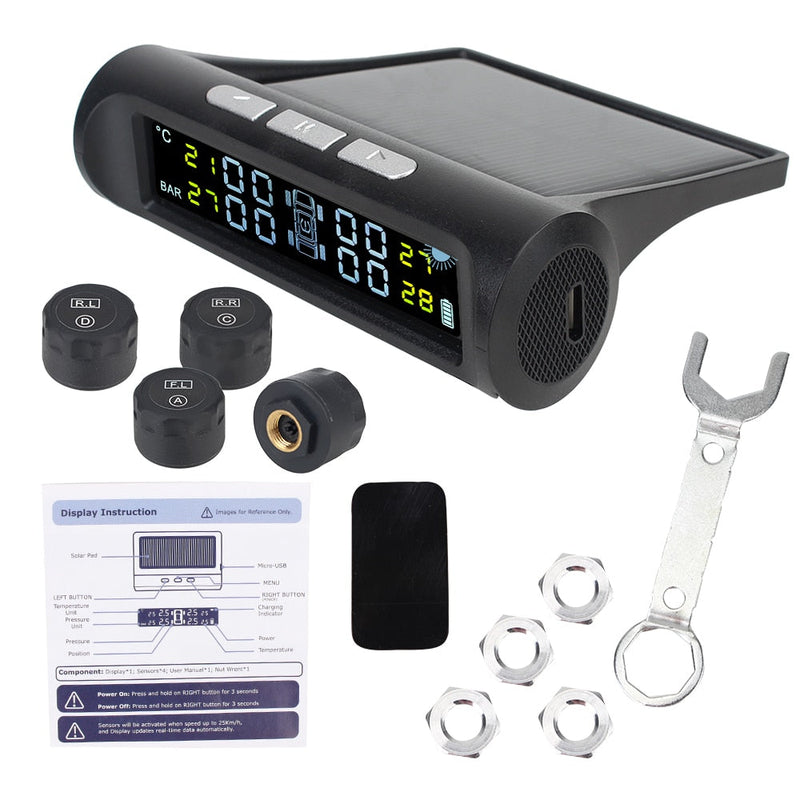 Sistema Solar de Monitoramento da Pressão dos Pneus TPMS.